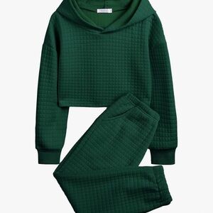 Girl’s Arshiner green waffle matching set